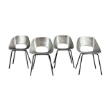 Four aluminium chairs by Pierre Guariche