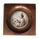 Miniature oil on ivory: Young reader