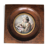 Miniature oil on ivory: Young reader