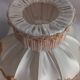 Pair of vintage alabaster lamps in Boudoir style – Fringed lampshade