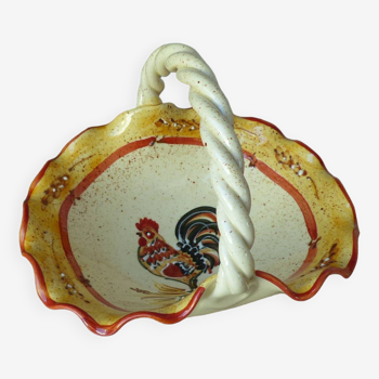 Empty Rooster Basket Pocket, Artisanal Rooster Pottery, Decorative Rooster Empty Pocket,