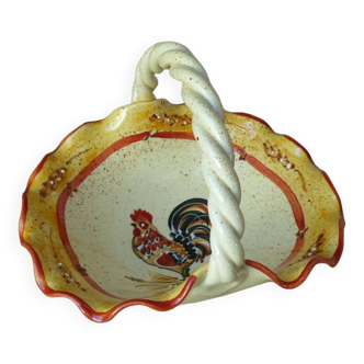 Empty Rooster Basket Pocket, Artisanal Rooster Pottery, Decorative Rooster Empty Pocket,