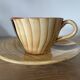 Ensemble tasse et sous tasse imitation bois