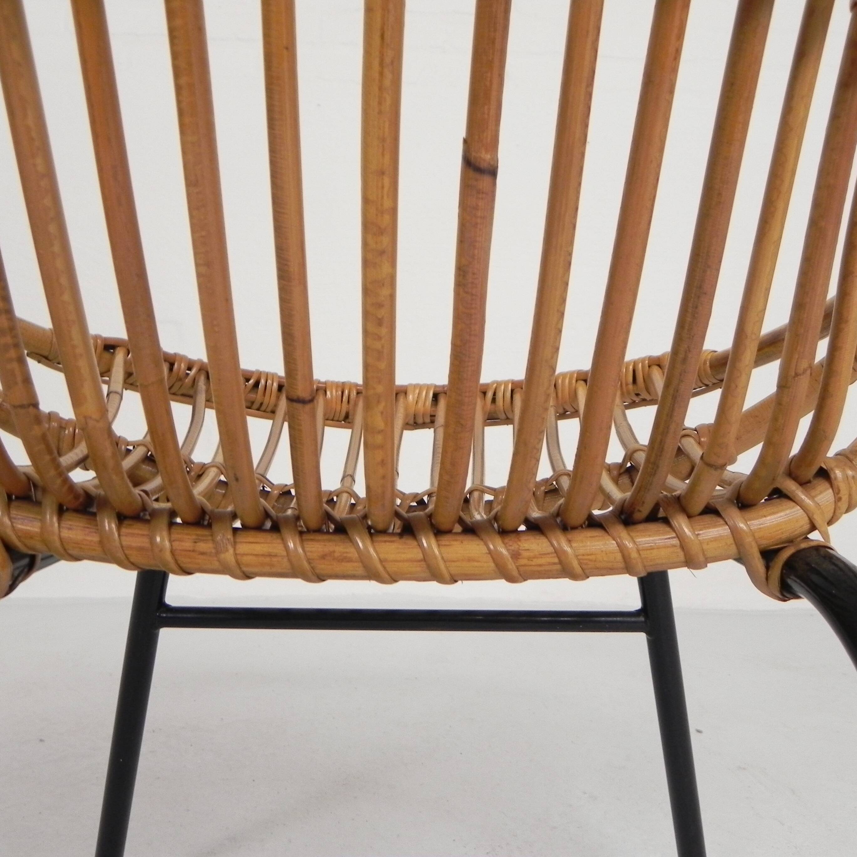 Vintage Rohe Noordwolde bamboo chair, 1960s