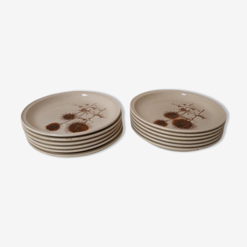 Lot de 12 assiettes à dessert sarreguemines, chardons