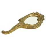 Old Gold Hand Mirror Make Up Mirror Classic Baroque Style