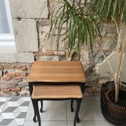 Duo tables gigognes noir et bois