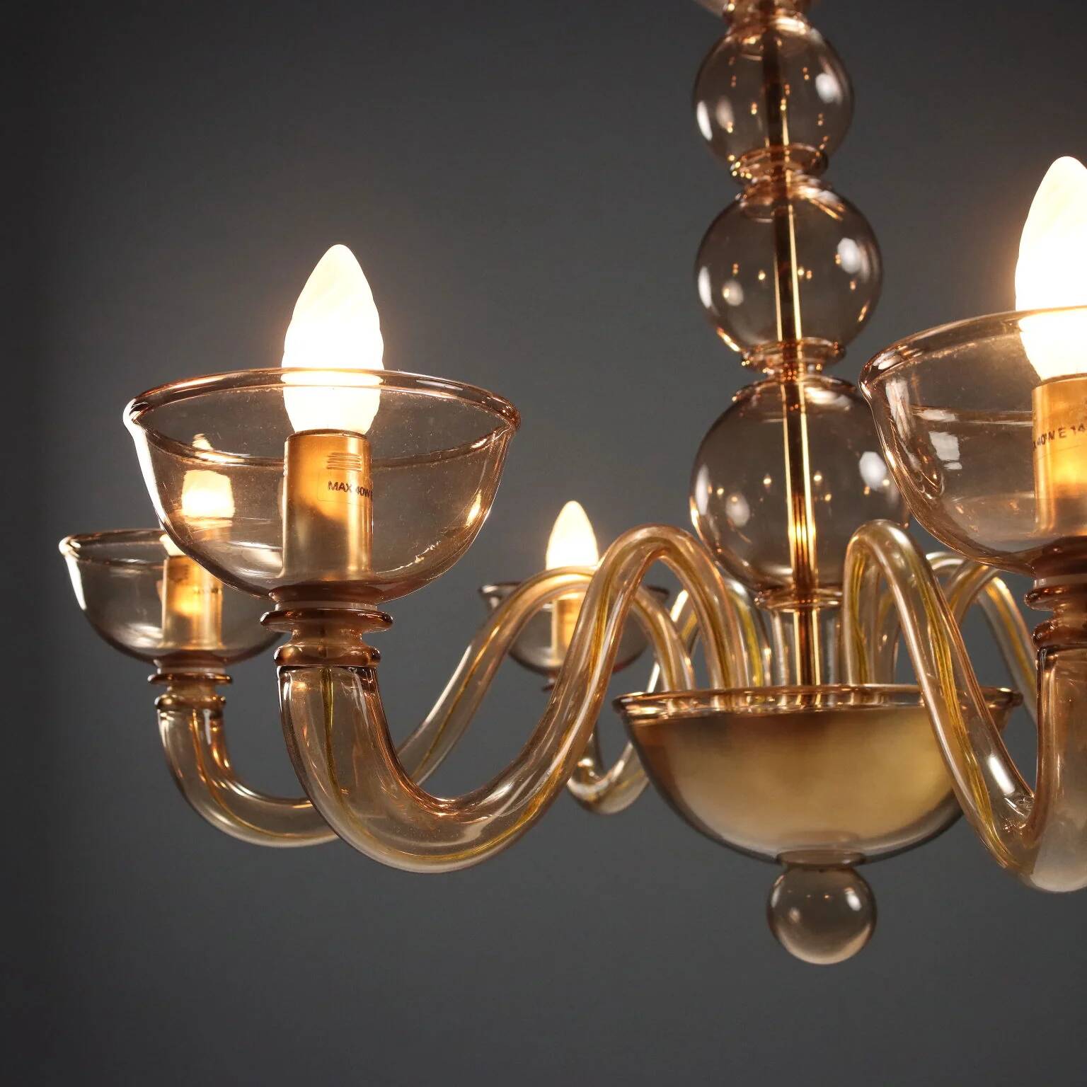 Venetian blown glass chandelier - Mid-20th century Murano