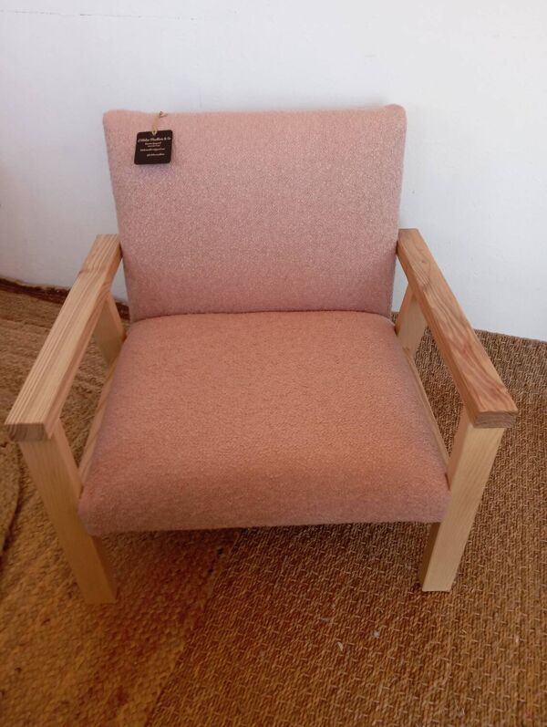 Fauteuil scandinave enfant artisanal