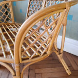 Vintage rattan bench