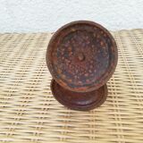 2 cast iron candlesticks