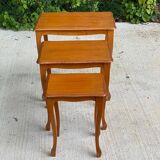 3 Louis XV solid wood nesting coffee tables