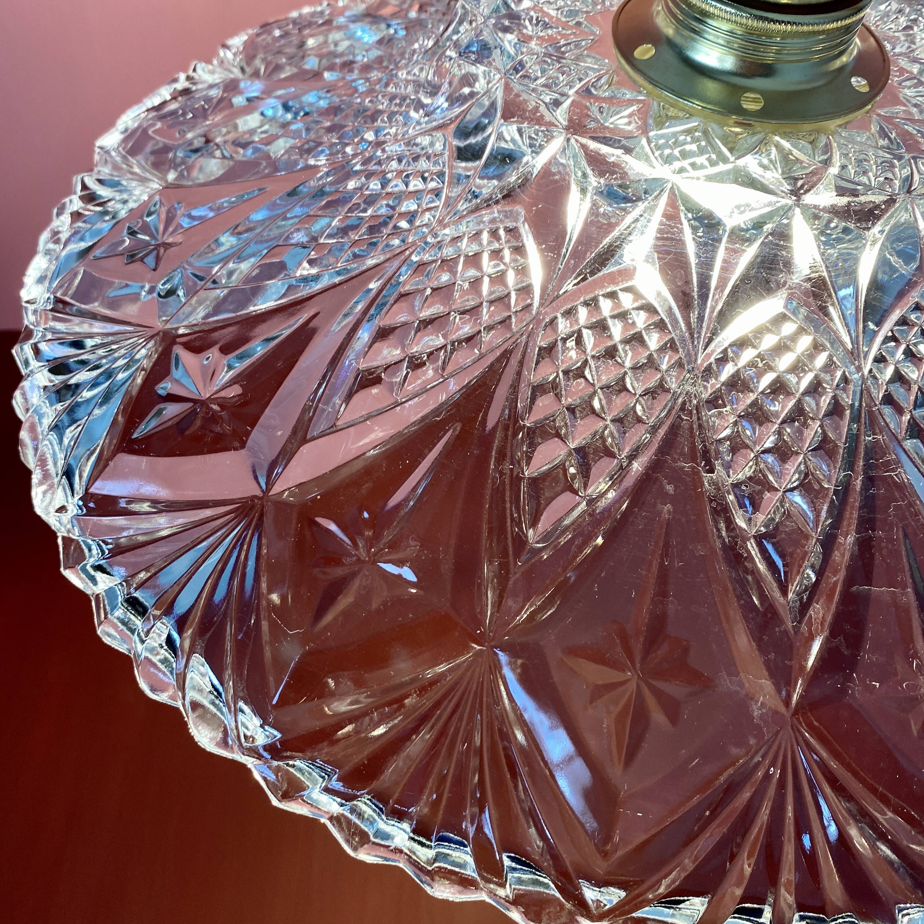 Vintage glass lampshade pendant light - tableware collection -