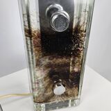 Table lamp from Glashutte Limburg thick glass floral theme