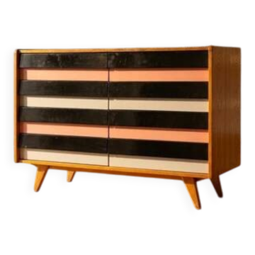Vintage Czech chest of drawers U-453 by Jiří Jiroutek for Interiér Praha, 1960s, 110 × 45 × 76 cm