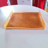 Plateau en cannage et lucite, G.Crespi pour Dior