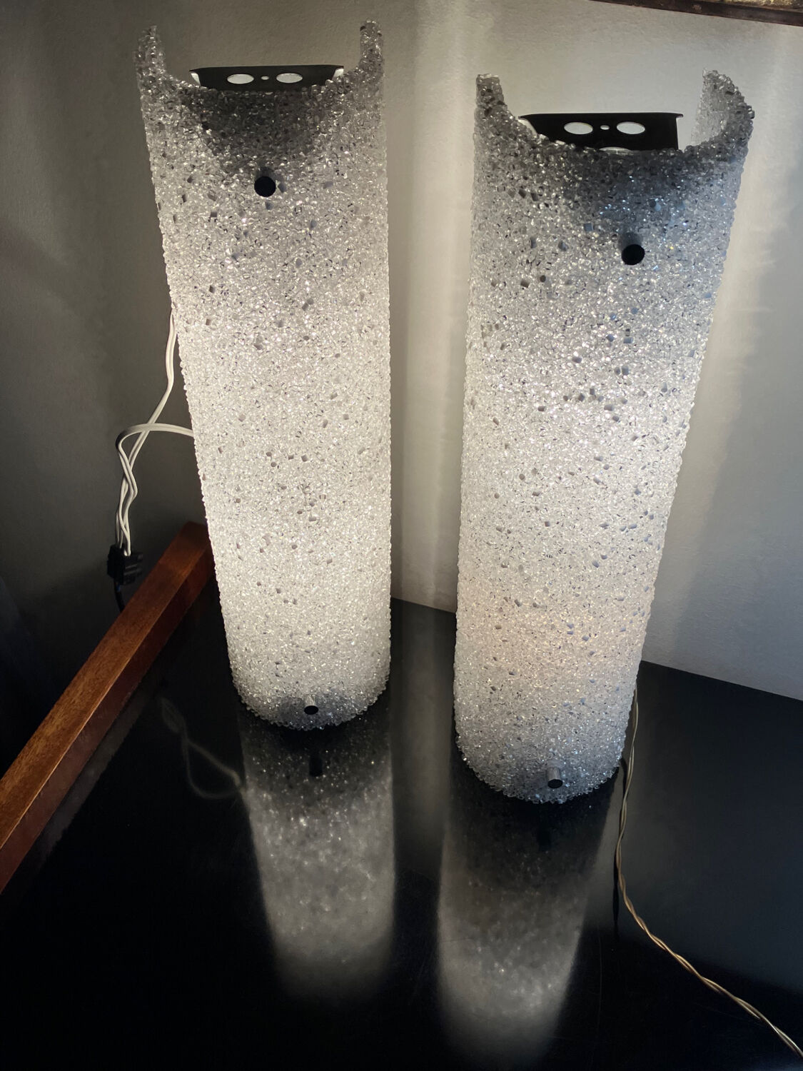 Vintage perspex wall lights