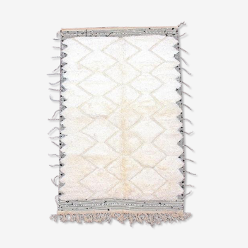 Berber carpet white beni ouarain zigzag 160 X 250 cm