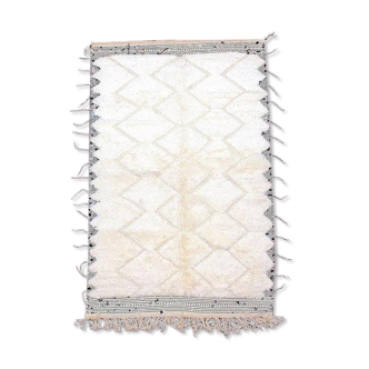 Berber carpet white beni ouarain zigzag 160 X 250 cm