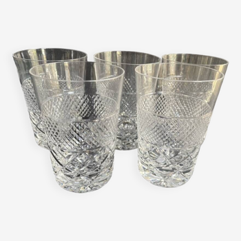 5 Whiskey glasses – Cut crystal