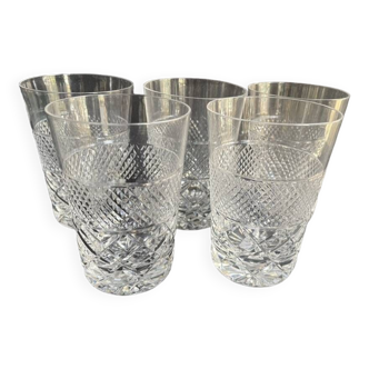 5 Whiskey glasses – Cut crystal