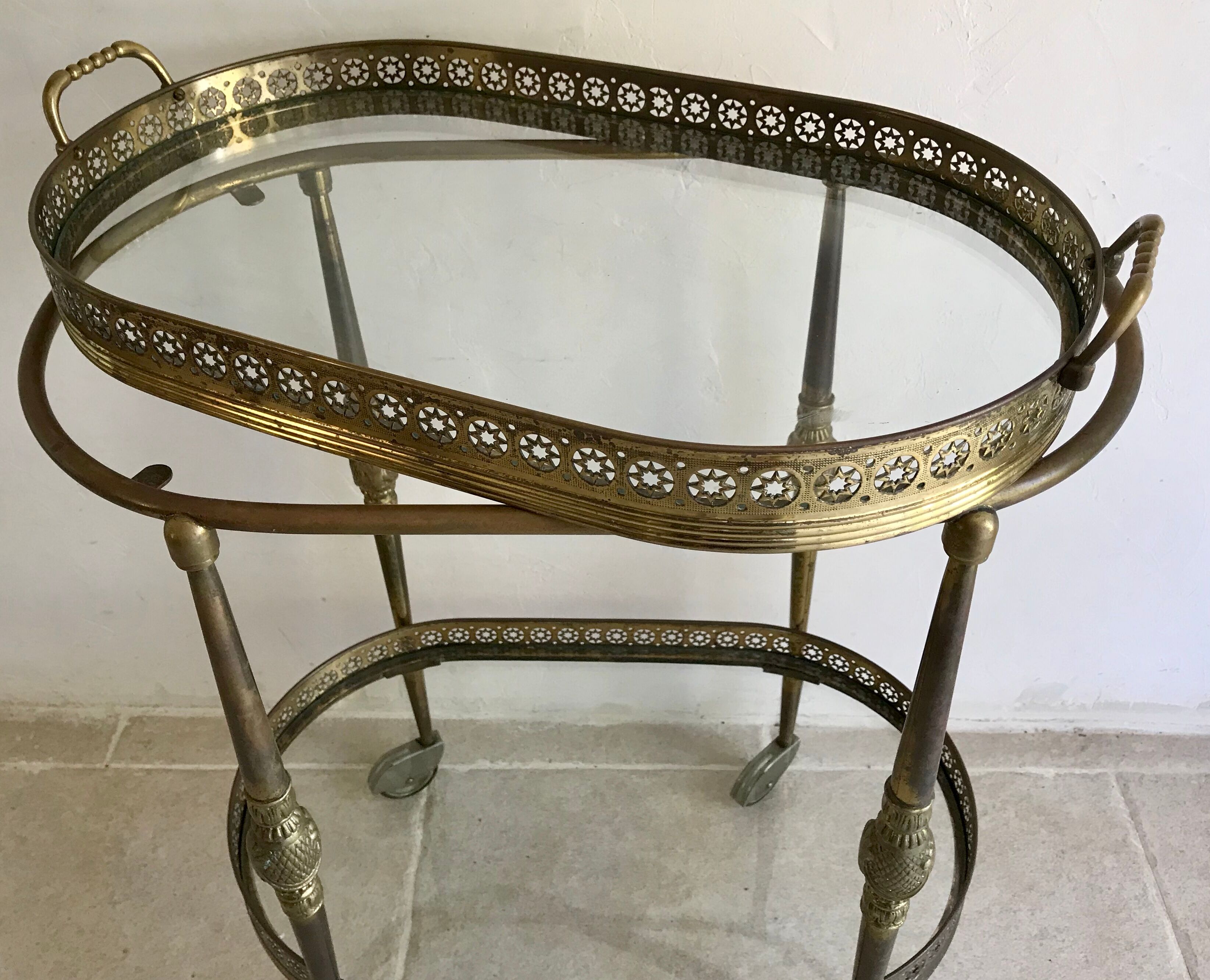 Vintage brass trolley
