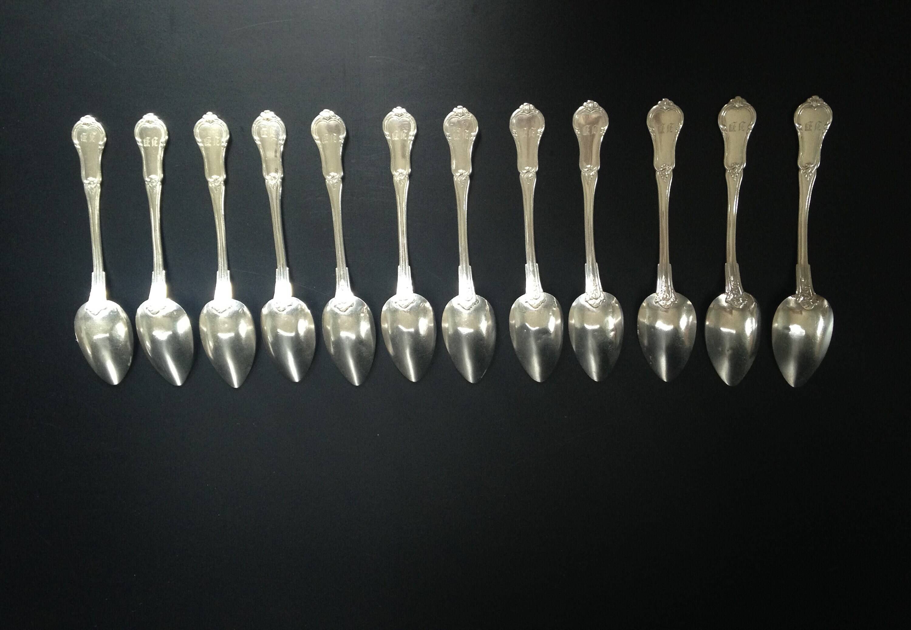 set of 12 silver dessert spoons - silversmith DOUTRE ROUSSEL - mid 19th century
