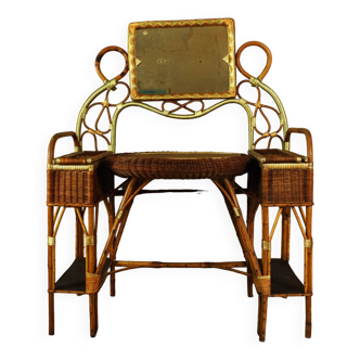 Art deco rattan dressing table 1920 (table and desk)