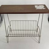 Vintage teak and metal Mid Century magazine rack