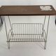 Vintage teak and metal Mid Century magazine rack