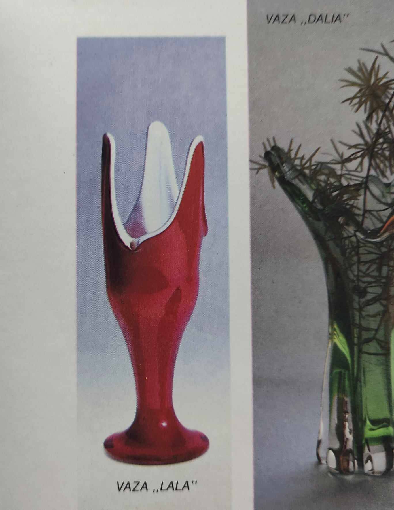 1970s tulip-shaped designer vase, red-orange blown glass, Dragan Drobnjak