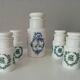 Set of vintage Italian opaline jars
