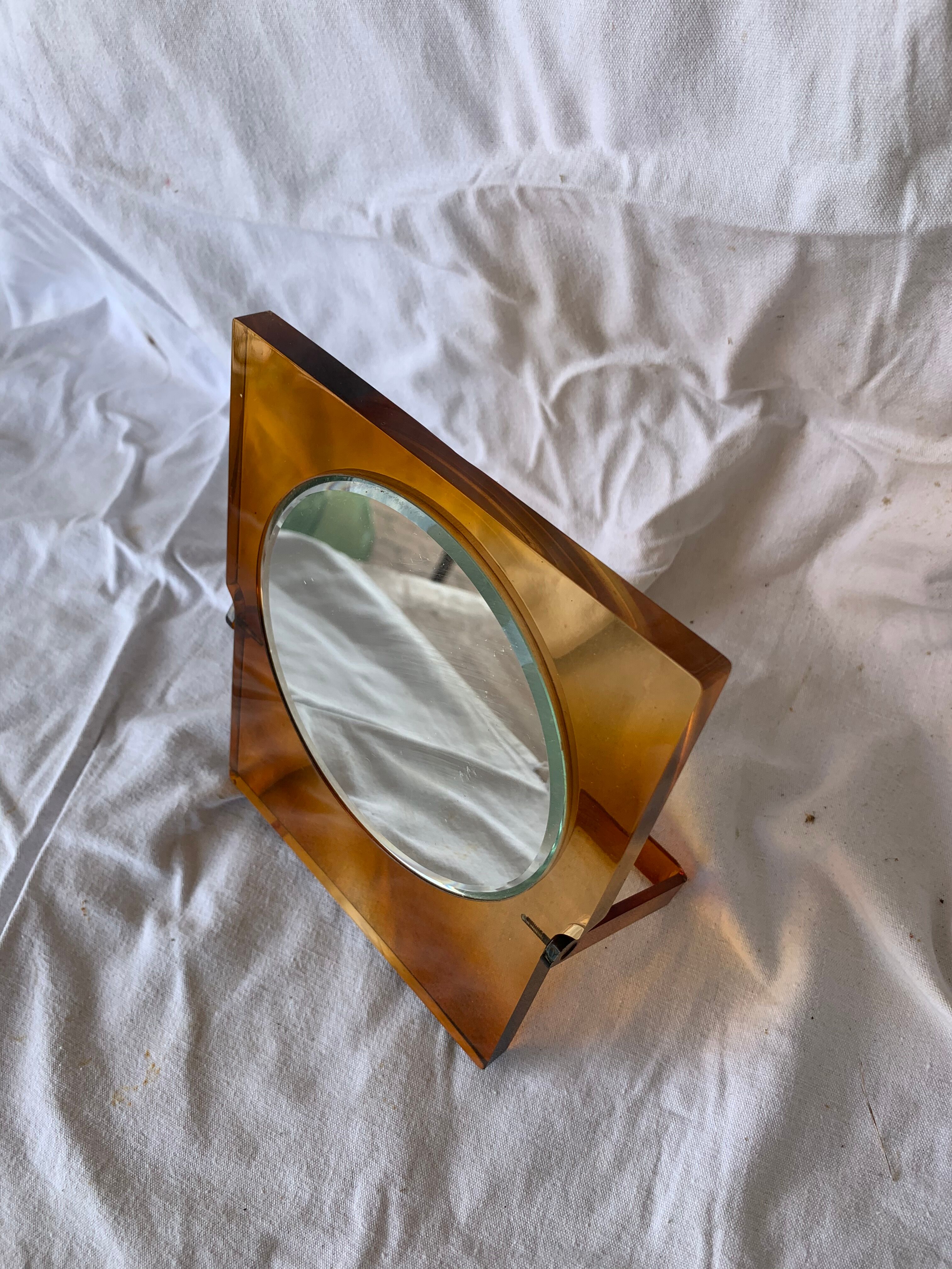 Double-sided vintage barbier mirror