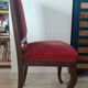2 chaises antiques style Restauration en noyer et velours bordeaux