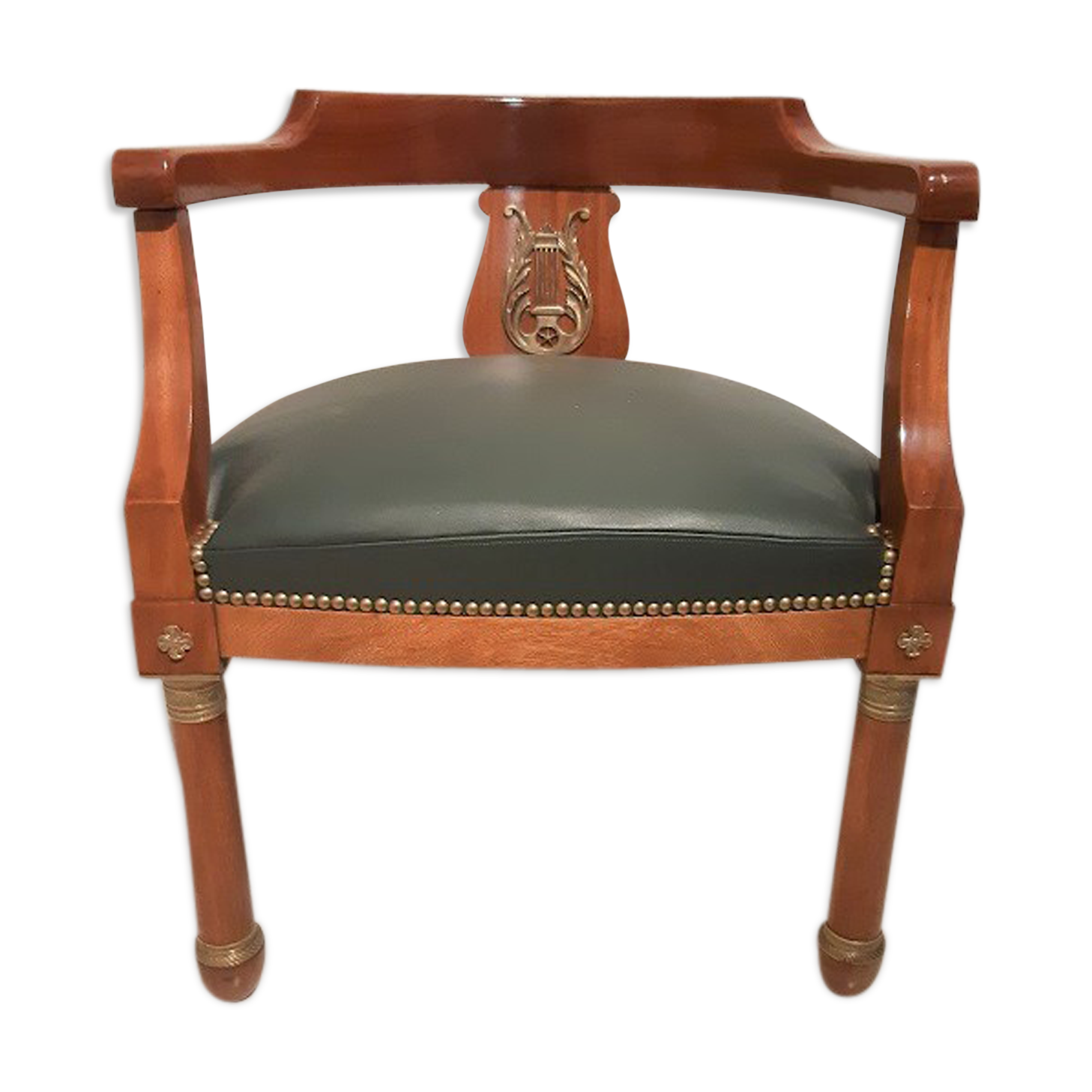 Empire office armchair with column feet