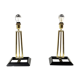 Set of two sculptural Hollywood regency brass table lamps, 1970s