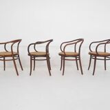 Set of 4 Ligna arm chairs model 209, Czechoslovakia 1970's