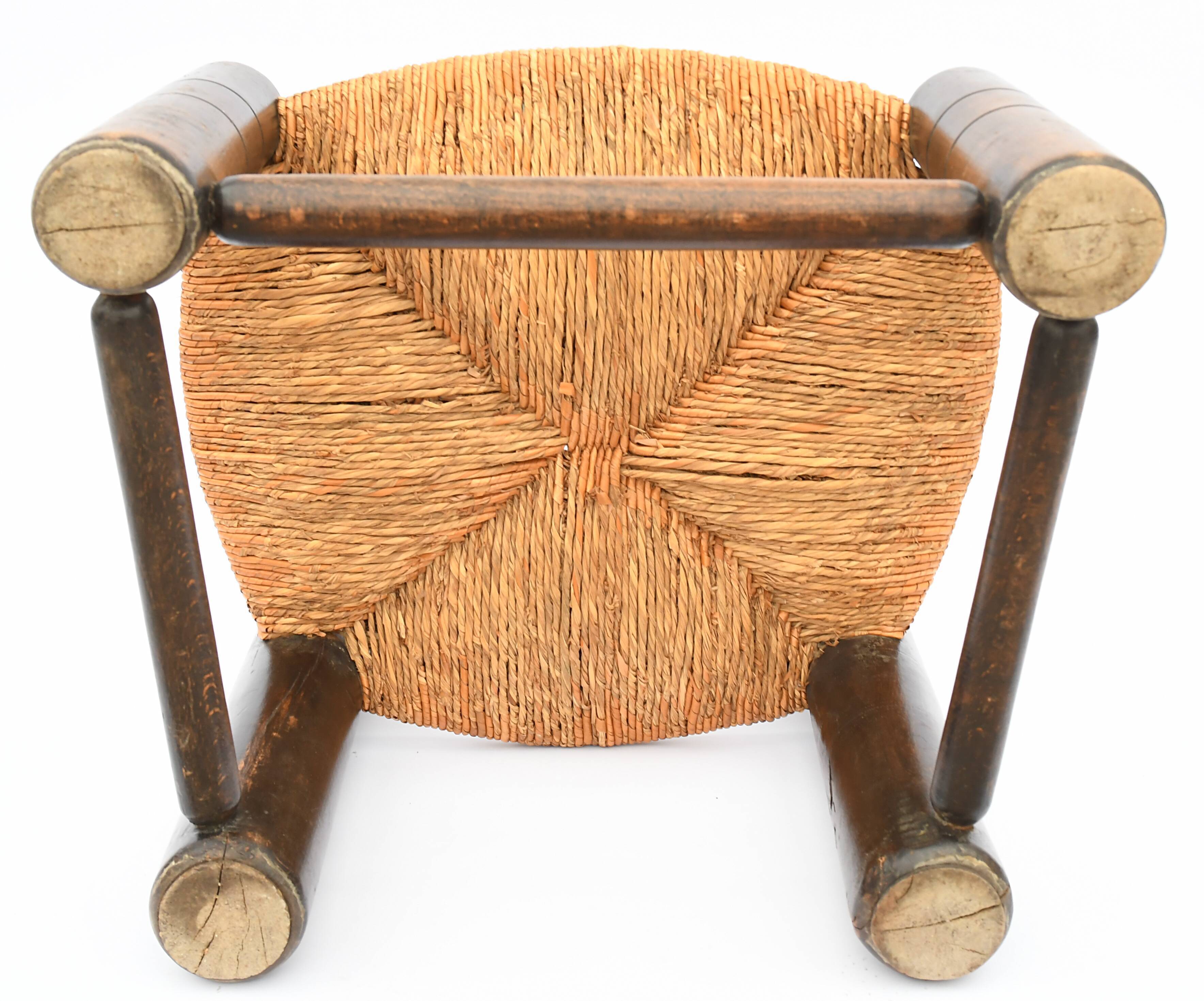 Mulched low chair, known as fireplace chair brutalist style