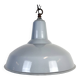 Industrial British Grey Enamel Factory Pendant Lamp, 1960s
