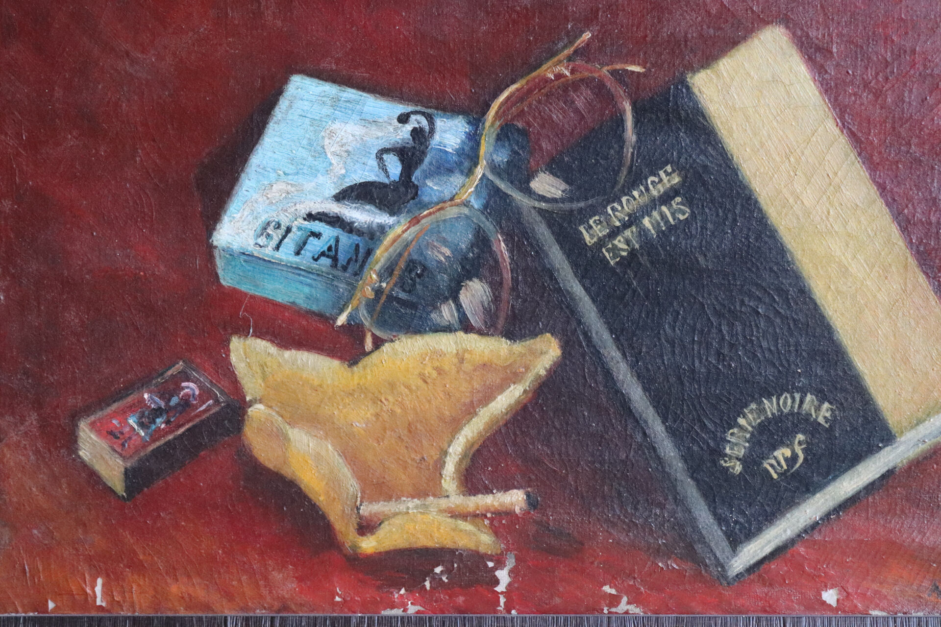 Still Life with Books, Glasses and Gitane, Audebrand