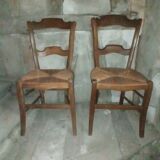 Pair of straw chairs