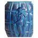 Vase Art Déco "Ingrid" en verre opaque bleu lapis par Henry Schlevogt