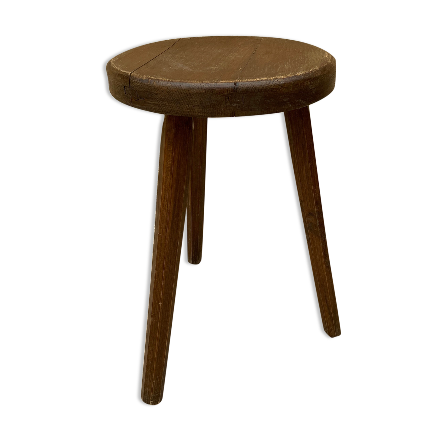 Tripod wooden stool vintage design 1960