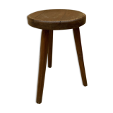 Tripod wooden stool vintage design 1960