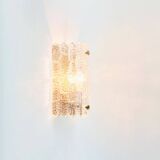 Mid-Century Scandinavian Glass & Brass Wall Light by Carl Fagerlund for Orrefors, Sweden, 1960s