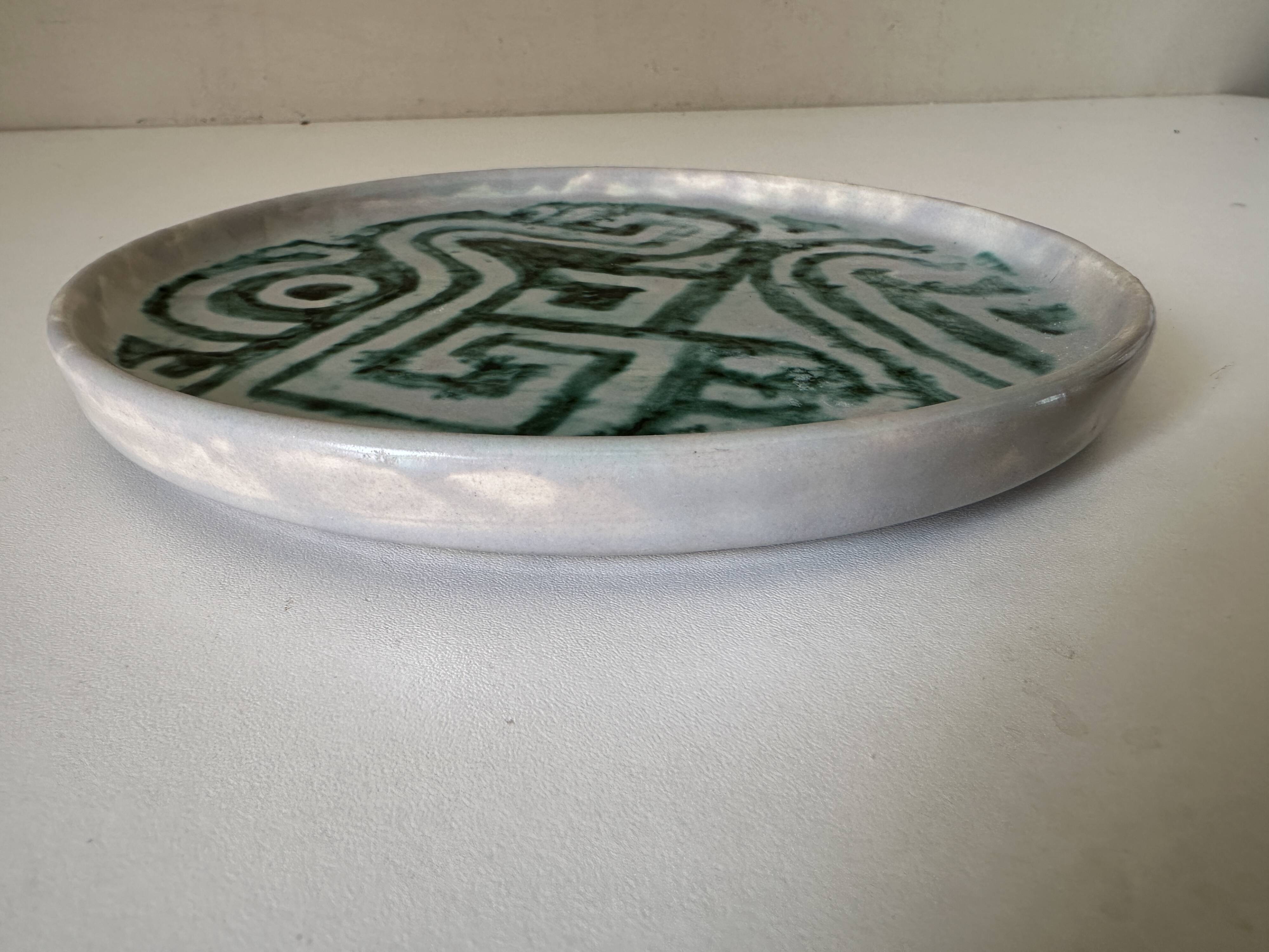 Vintage ceramic plate, 60s design