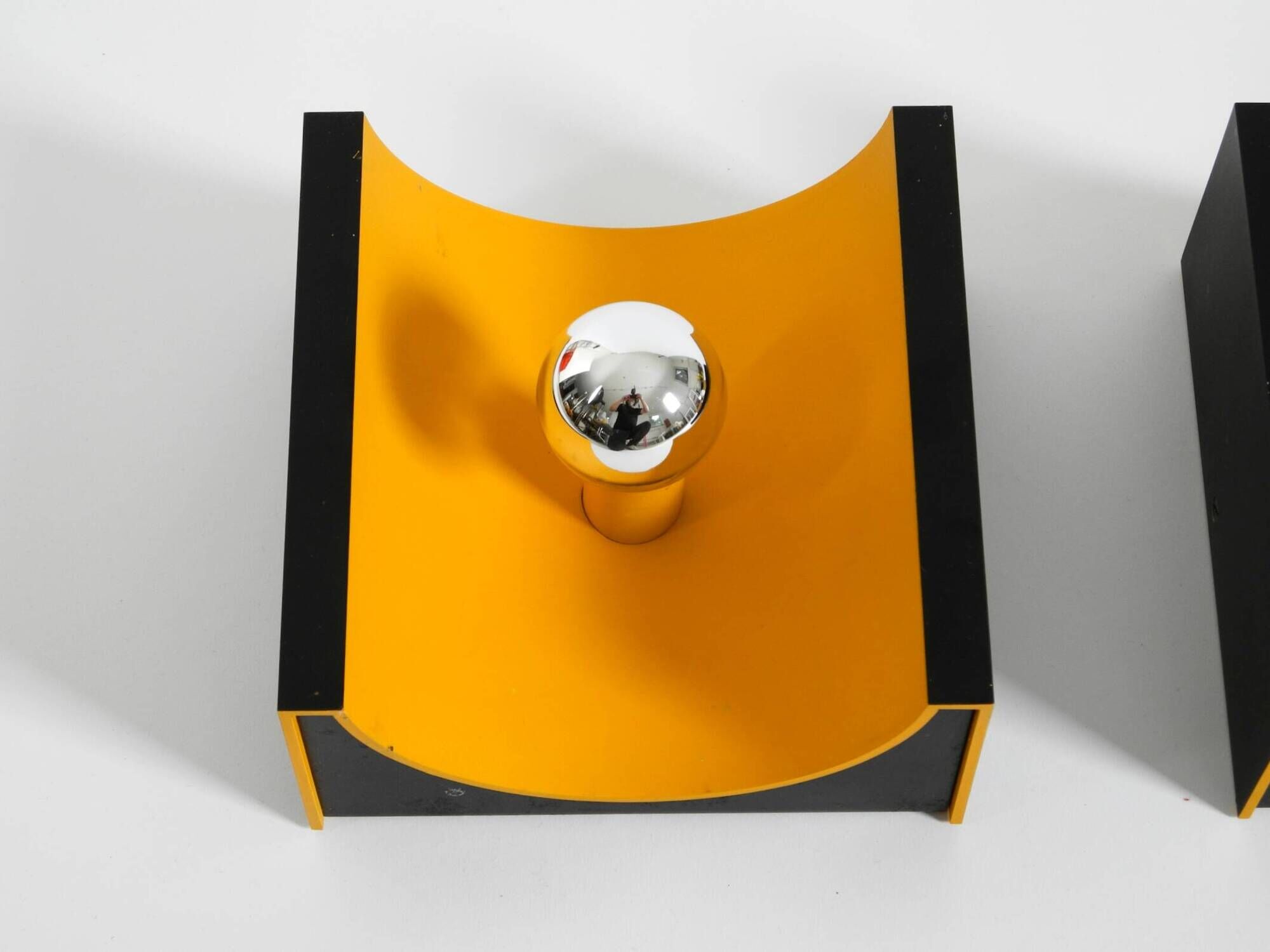 Pair of 60s Space Age metal wall lamps by Klaus Hempel for Kaiser Leuchten
