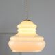 Mid-Century Italian Yellow Glass and Brass Pendant Lamp