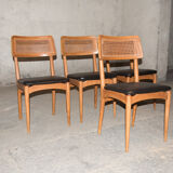 Series of 4 Scandinavian chairs 50/60s