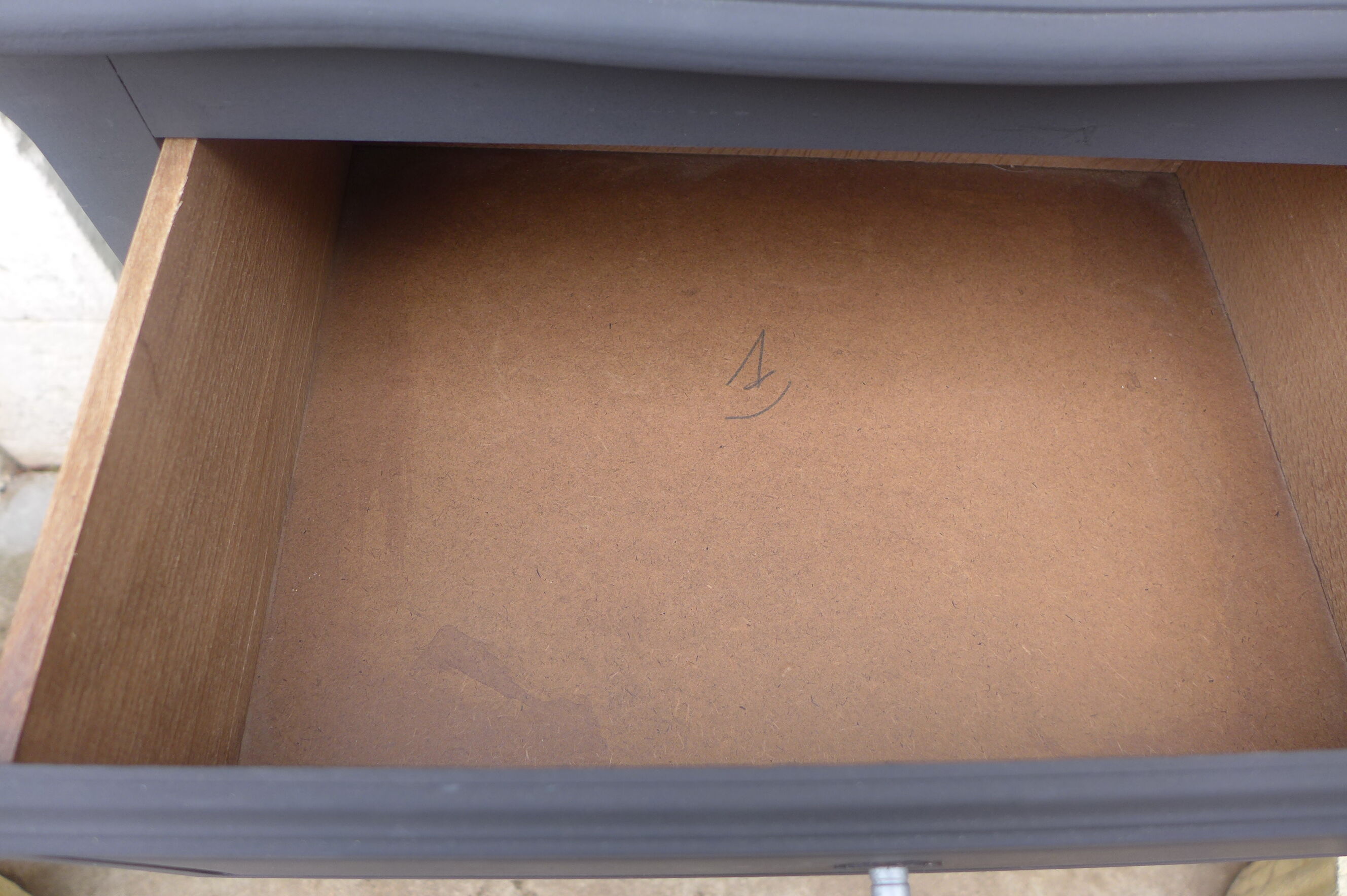 Renovated black chest of drawers